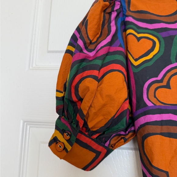 Farm Rio Anthropologie Heart Bow Front Dress - Picture 9 of 11